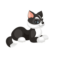 Funny husky puppy. Vector illustration in cartoon style.
