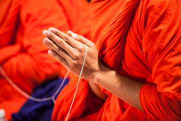 pray of monks of buddhist in Thailand