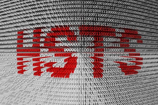 HSTS in the form of binary code, 3D illustration