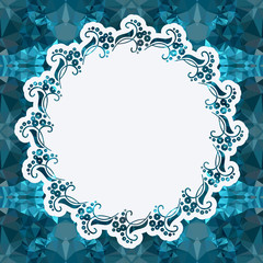 Decorative mosaic frame. Copy space. Vector clip art.