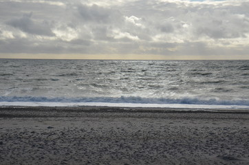 waves at a cloudy day