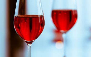 Glass of red wine. 