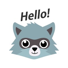 Cute racoon illustration vector