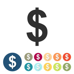 Obraz premium Button-Set bunt - Dollar Geld