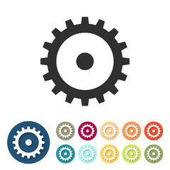 Button-Set bunt - Zahnrad Mechanik