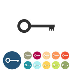 Button-Set bunt - Schlüssel retro