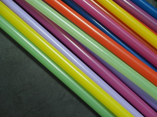 Colorful plastic straw use for drink water