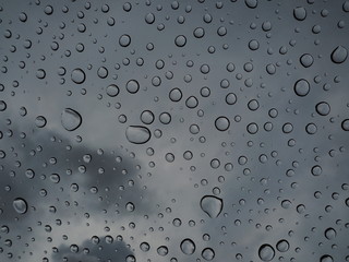 Drops of the rain on moon roof