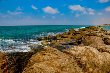 beautiful breakwater on the sea