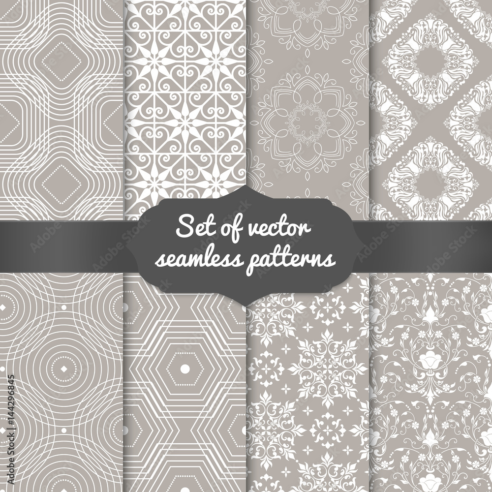 Poster set of vector abstract geometric pattern backgrounds. elegant backgrounds for cards and invitations.