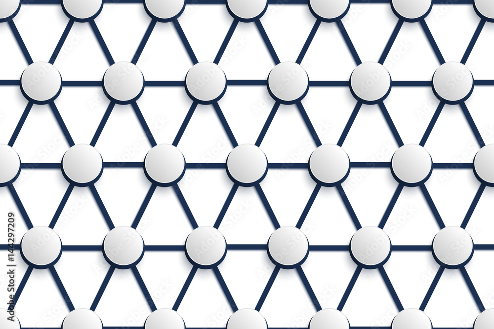Poster vector seamless geometric pattern. volumetric grid with hemispheres on intersections