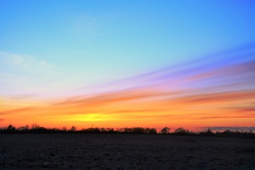 Summer sunset of the dying day