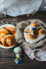 Easter food, Easter cakes, pies and eggs