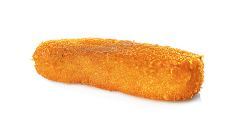 Cheese stick on white background