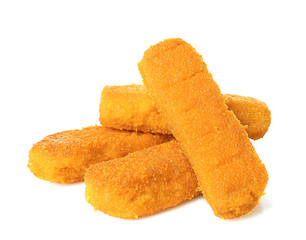 Cheese sticks on white background