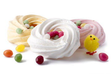 Easter meringue with jelly beans