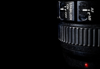 The lens of the camera.