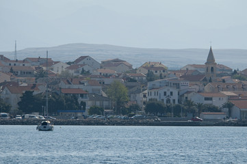 Naklejka premium A view of a village from the water in Croatia