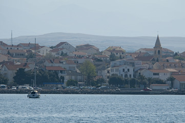 A view of a village from the water in Croatia