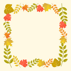 leaves frame in autumn theme, for thanksgiving