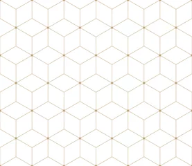 Papier Peint photo Lavable Art deco géométrie sacrée grille graphique déco hexagone
