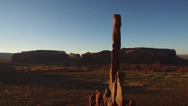 Monumen Valley Aerial Totem Pole 16 Sunset