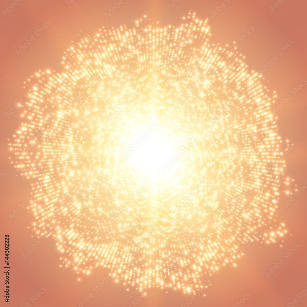Poster abstract vector mesh background. point array of glowing particles. futuristic style card. elegant ba