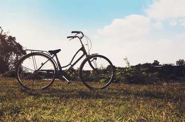 Fototapeta na wymiar vintage bicycle on field