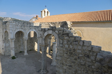 Fototapeta na wymiar A view of the St Jogn the evangelist church in Rab Croatia