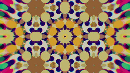 Abstract Colorful Painted Kaleidoscopic Graphic Background. Futuristic Psychedelic Hypnotic Backdrop Pattern With Texture.