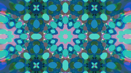 Abstract Colorful Painted Kaleidoscopic Graphic Background. Futuristic Psychedelic Hypnotic Backdrop Pattern With Texture.