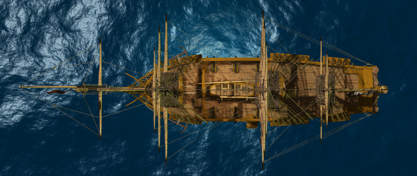 Schiffsansicht aus der Vogelperspektive