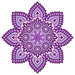 Colored decoration in mandala form. Mehndi style. Decorative pattern in oriental style. Eastern ethnic pattern.