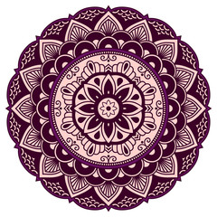 Colored decoration in mandala form. Mehndi style. Decorative pattern in oriental style. Eastern ethnic pattern.