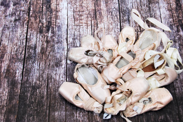 Old ballet shoes for classical dance