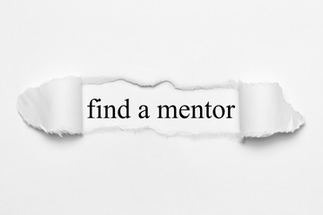 find a mentor on white torn paper