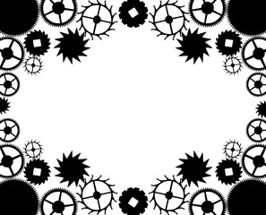 frame from black gears isolated on white