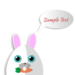 easter rabbit template isolated on white background. Card with place for your text