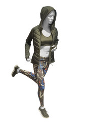 Running female mannequin