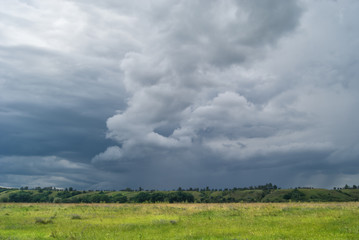 Strong storm clouds over the valley