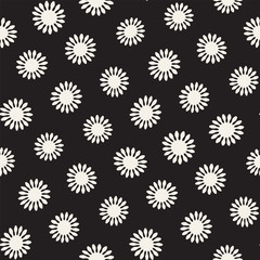 Vector seamless freehand pattern. Abstract background with floral brush strokes. Hand drawn texture