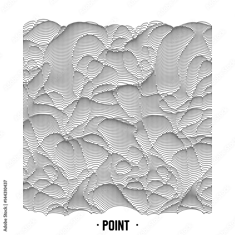 Aufkleber vector abstract point noise background. array of points in form of distorted surface. abstract cyber