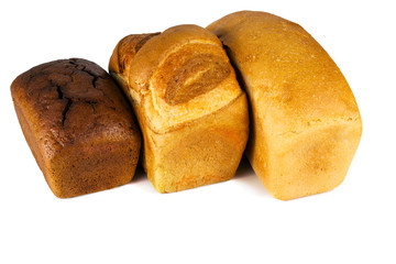 Three different types of bread