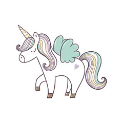 Cute unicorn. Vector.