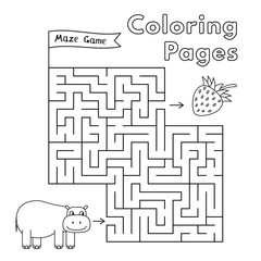 Cartoon Hippo Maze Game