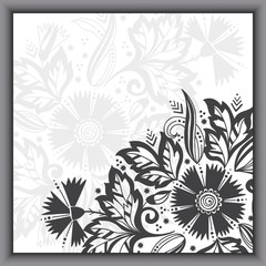 Wedding invitation and announcement card with floral background artwork. Elegant ornate floral background. Floral background and elegant flower elements. Design template.