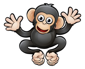Fototapeta premium Chimp Safari Animals Cartoon Character