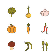 Set hand drawn vegetables. Handdrawn elements for your designs v
