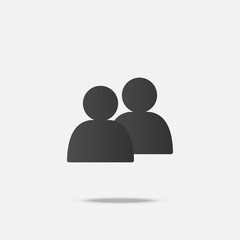 Social flat icon vector with shadow