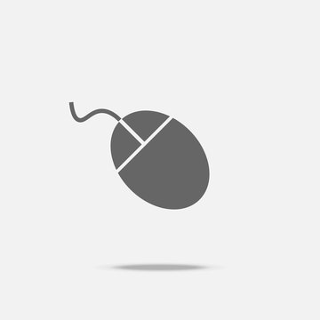 Wired Mouse flat design vector icon